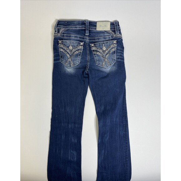 Miss Me Jeans Mid-Rise Tailored Boot Jeans Size 24 Y2K Pocket Flap - Picture 6 of 9
